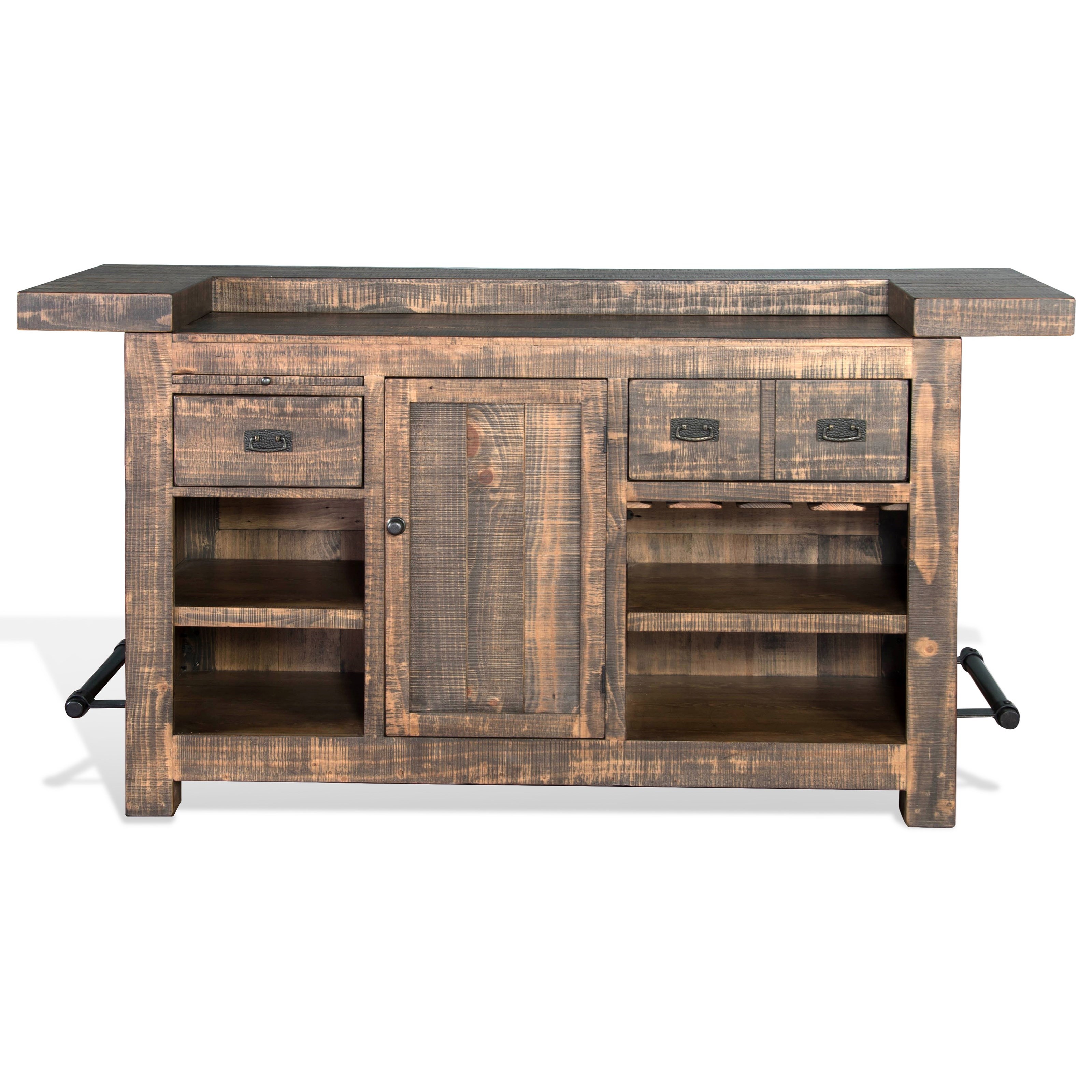 Sunny Designs Homestead 1963TL2 Rustic Bar with Wine Glass Storage Suburban Furniture Bar Bars